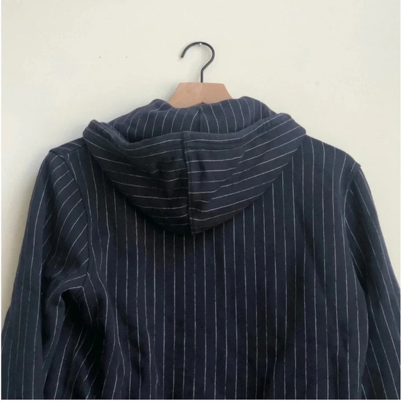 New Levi's modern batwing logo chalk stripe print hoodie pinstripe sweatshirt - Picture 8 of 8